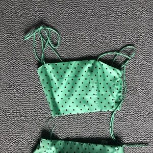 Zara Two Piece crop top & shirt with slit